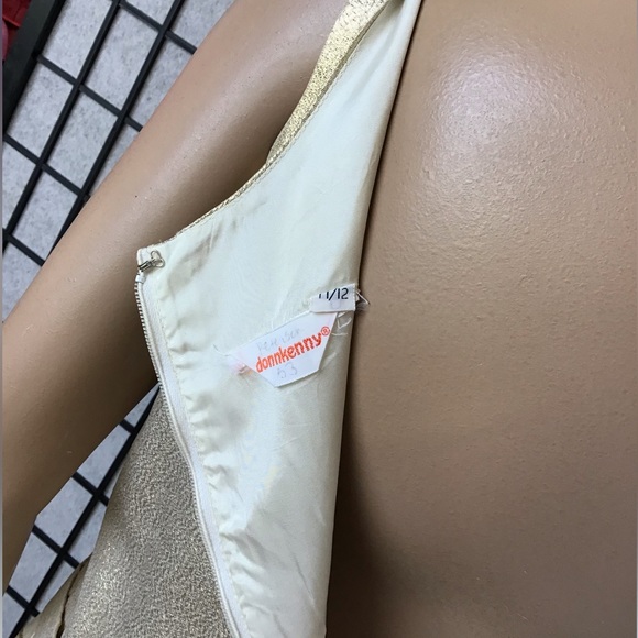 Vintage Gold/Cream Metallic Go-Go Dress Used size 11/12 - Picture 2 of 5